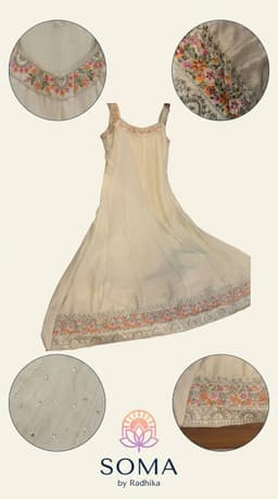 The Ethereal Blossom Ivory Anarkali Set thumbnail 6