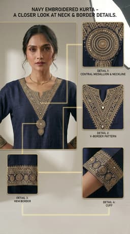 The Midnight Azure Zari Kurta Set thumbnail 4