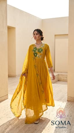 The Saffron Verdant Anarkali thumbnail 1