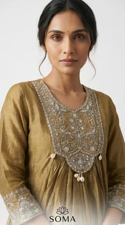 The Burnished Gold Zari Anarkali Set thumbnail 2