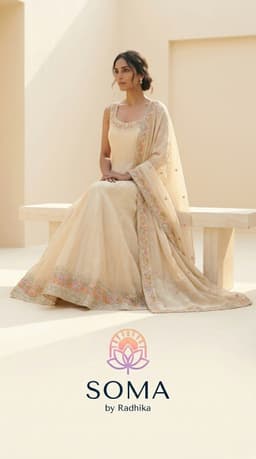 The Ethereal Blossom Ivory Anarkali Set thumbnail 4