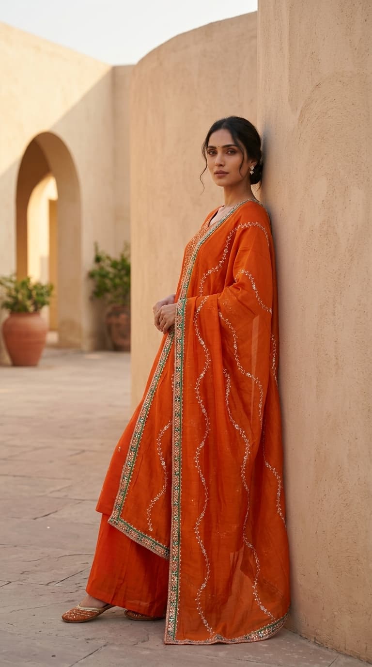 The Amber Flame Zari Set alternate view