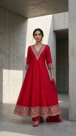 The Crimson Heirloom Anarkali Set thumbnail 2