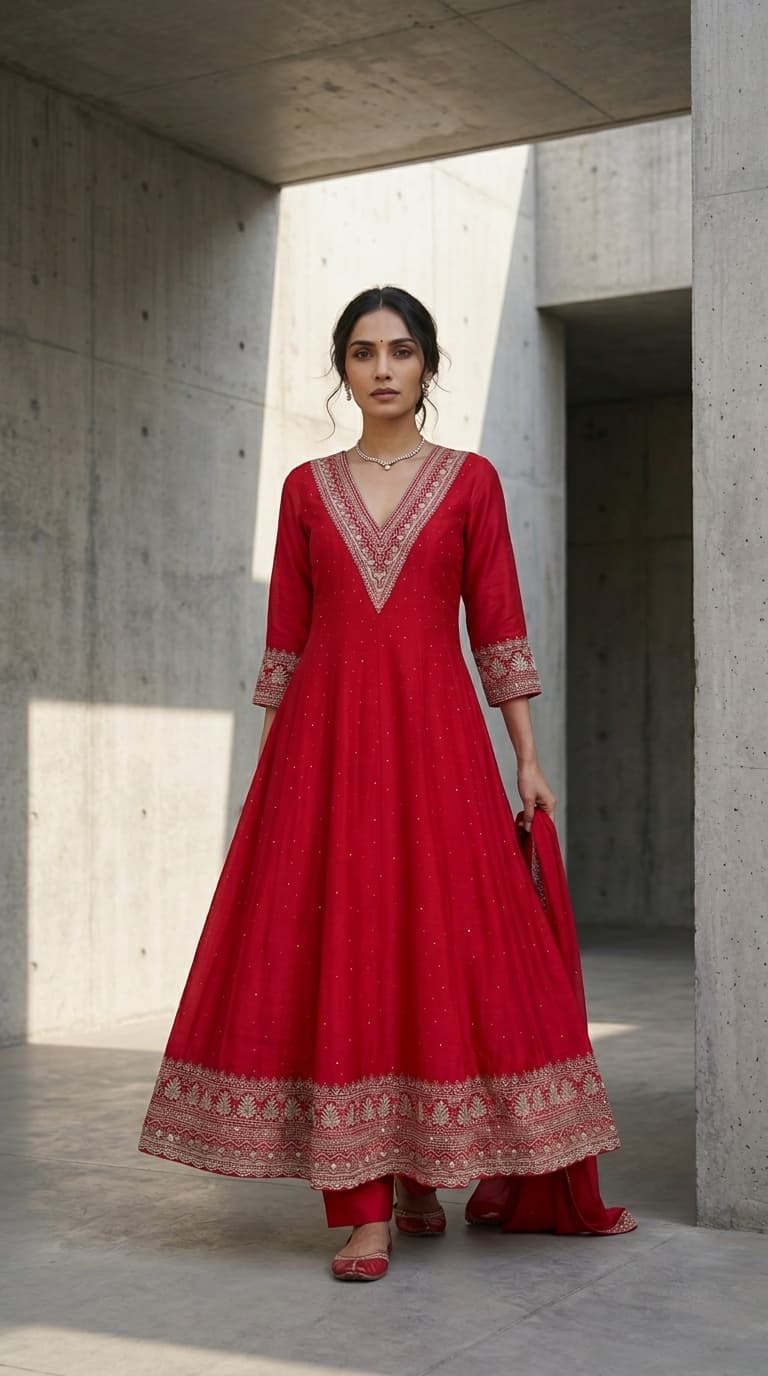 The Crimson Heirloom Anarkali Set view 2