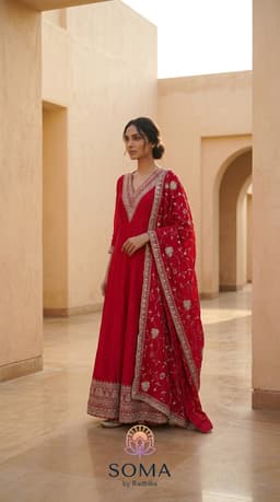 The Crimson Heirloom Anarkali Set thumbnail 1
